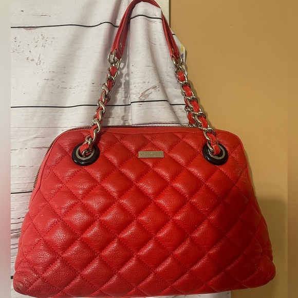 kate spade Handbags - Kate Spade  Gold Coast Georgina  Marachino Red Quilted Leather Satchel Handbag